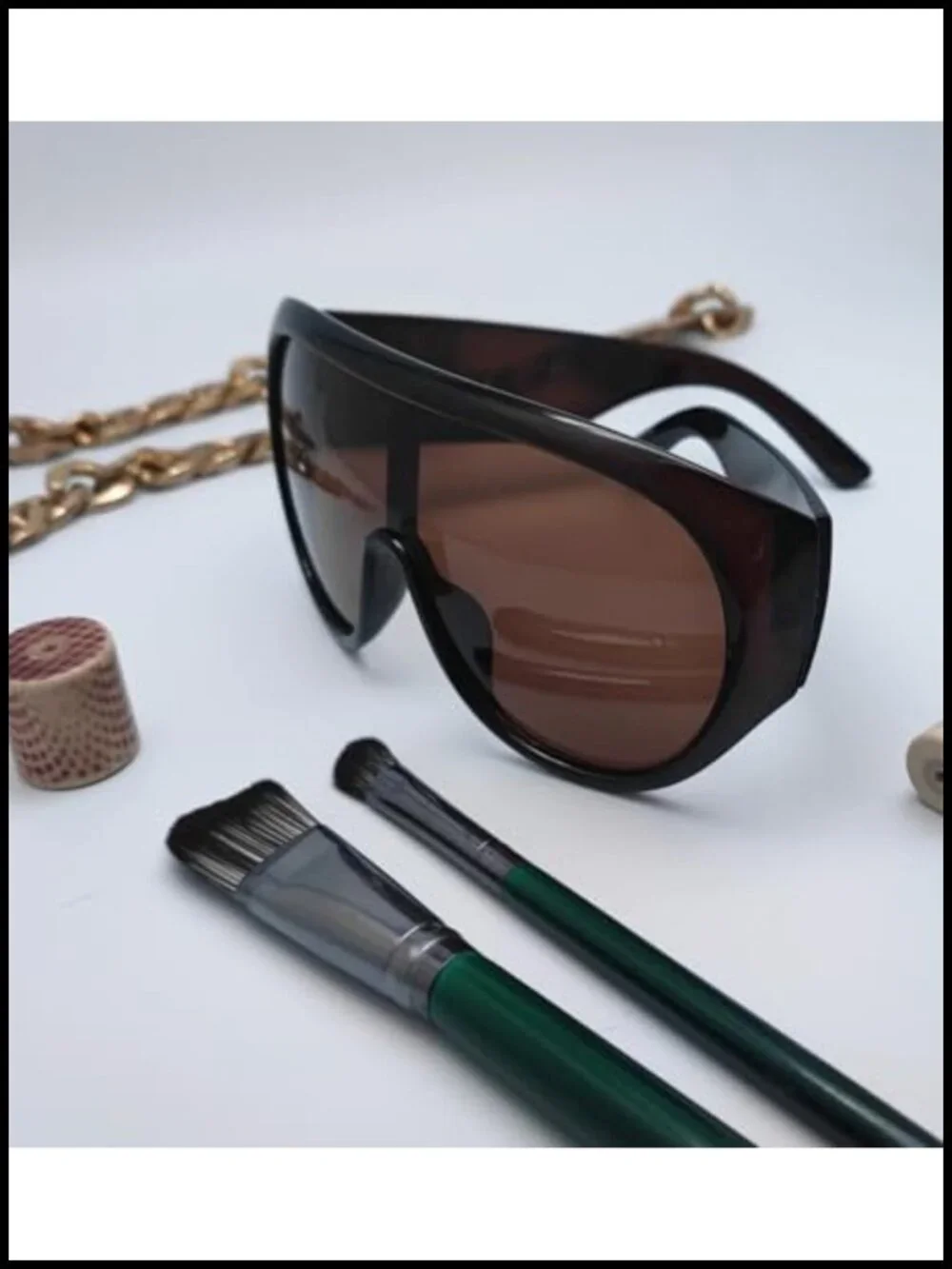 Oversized Wrap Around Shield Sunglasses UV Protection